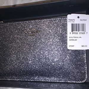 Coach small wristlet purse star glitter gunmetal